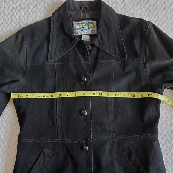 Vintage 90's Neutral Zone Black Suede Button Up Jacket Size Medium - Picture 14 of 16